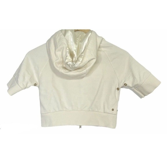 Try Sport Collection Crop Sport Beige Full Zip Embroidery Hooded Jacket SZ SMALL - Picture 6 of 6